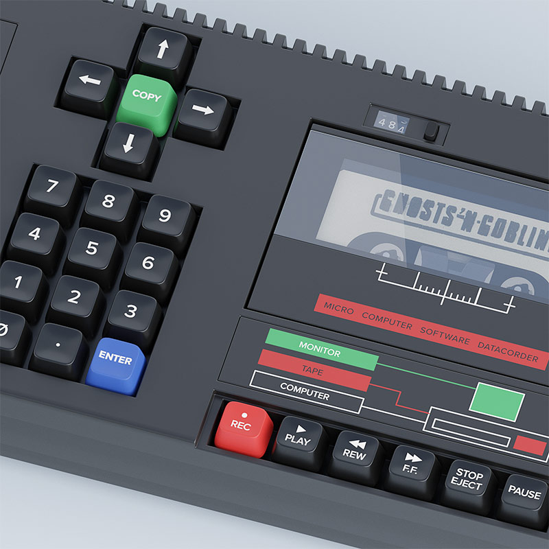 3D amstrad 464 closeup