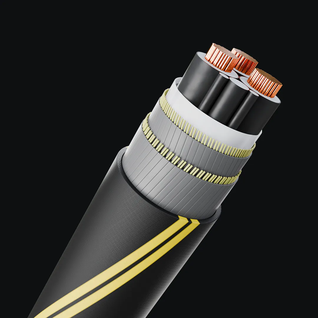AC/DC havkabel tegnet i 3D hvor indmaden ses - ac/dc subsea cable 