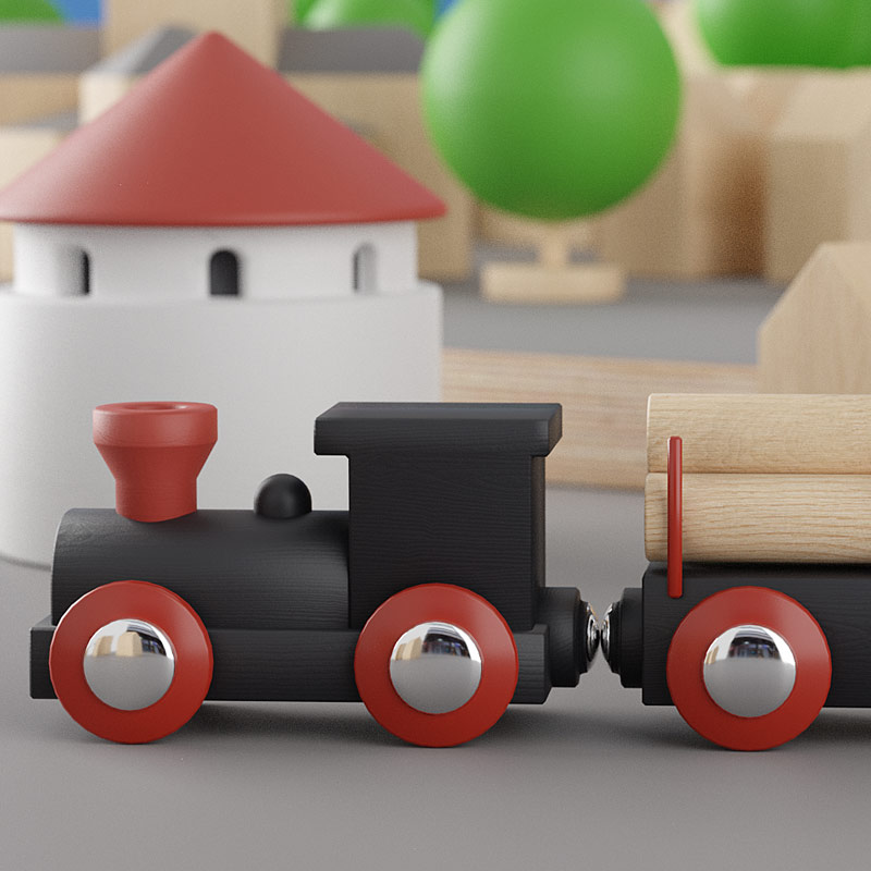 3D rendering træprodukt