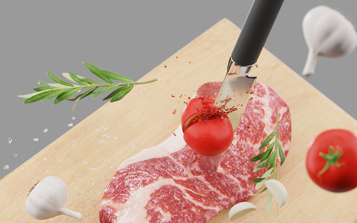 3D rendering af mad