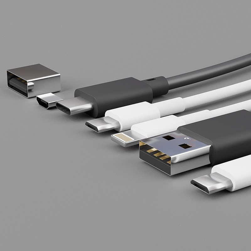 3D rendering af usb-stik