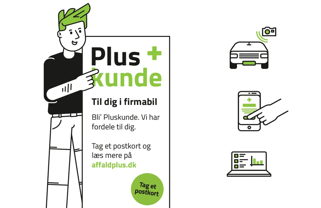 Affald Plus plus kunde illustration