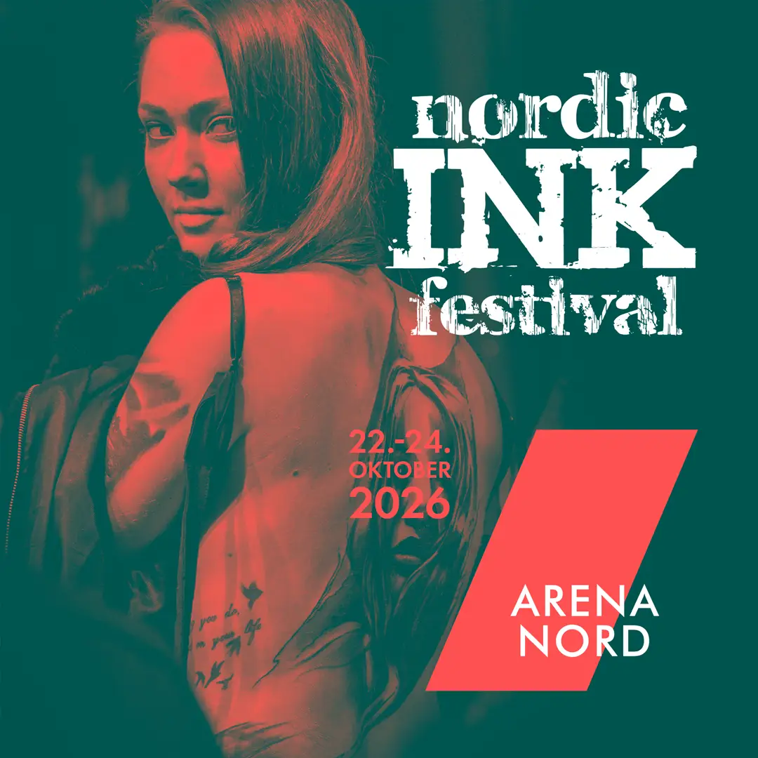 Promoveringsbanner til sociale medier for Nordic Ink Festival i Arena Nord
