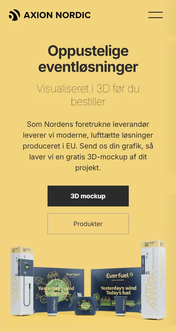produktview webdesign mobilvisning