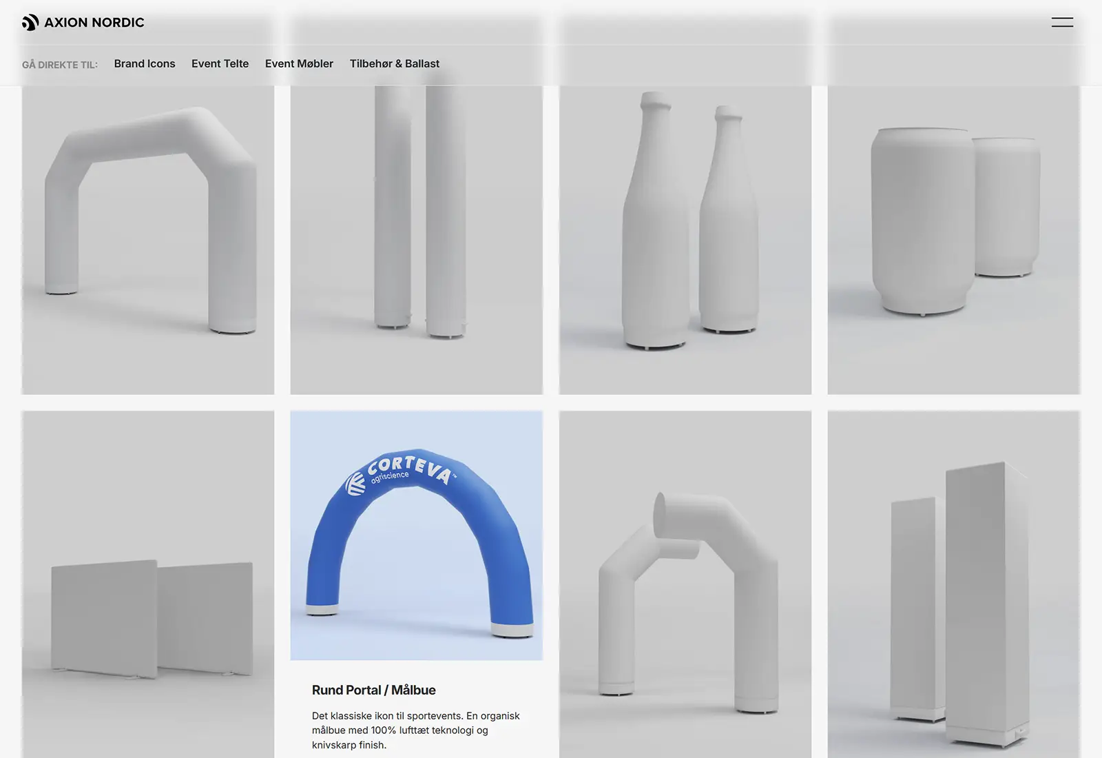 Axion Nordic JAMStack webdesign produktoversigt