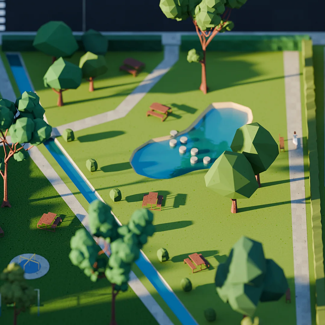 Arkitektonisk visualisering af vandrender