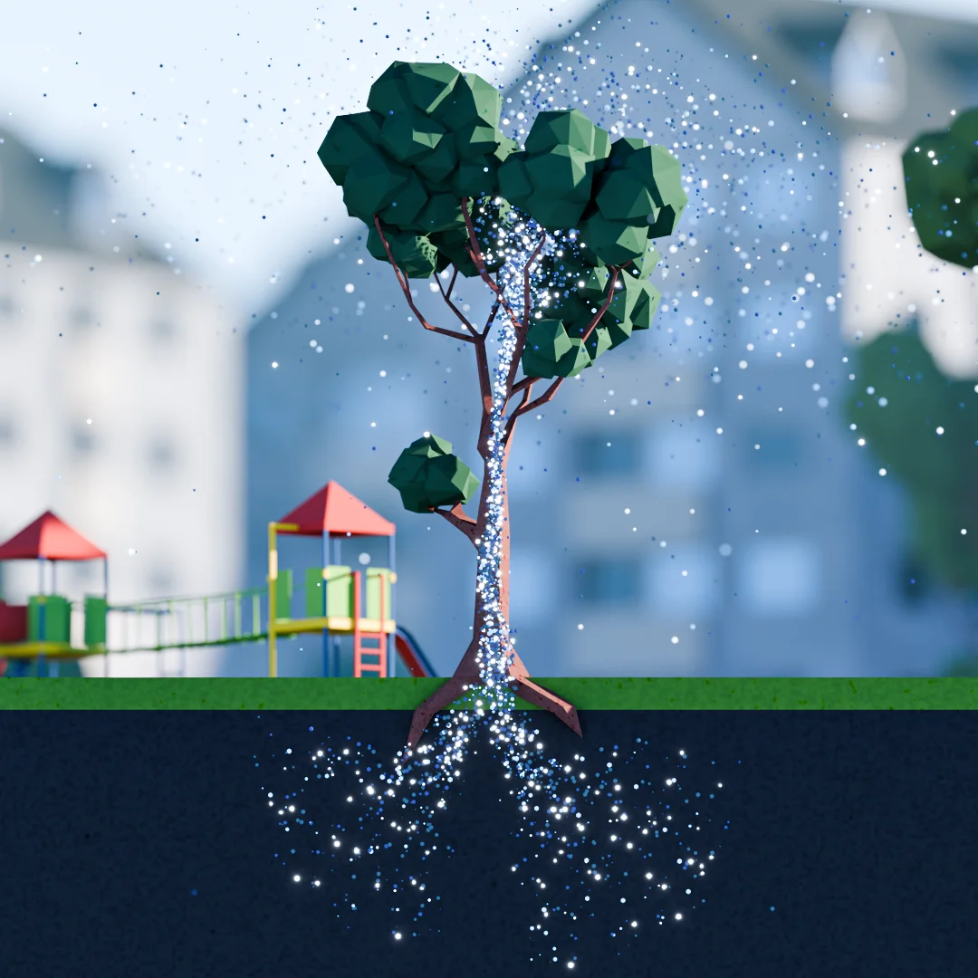 Illustration af evapotranspiration