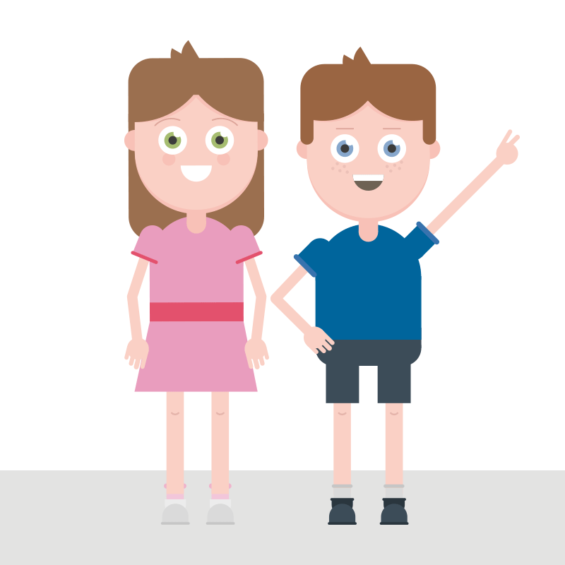 Illustration af børn/familie Faxe Forsyning