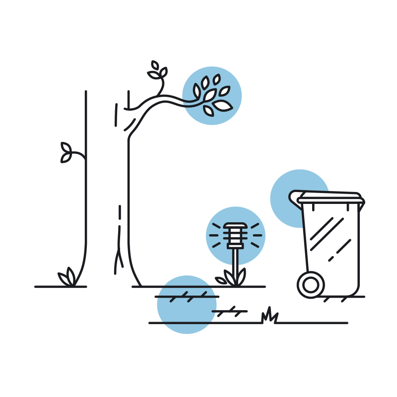 Illustration affaldssortering til Klar Forsyning