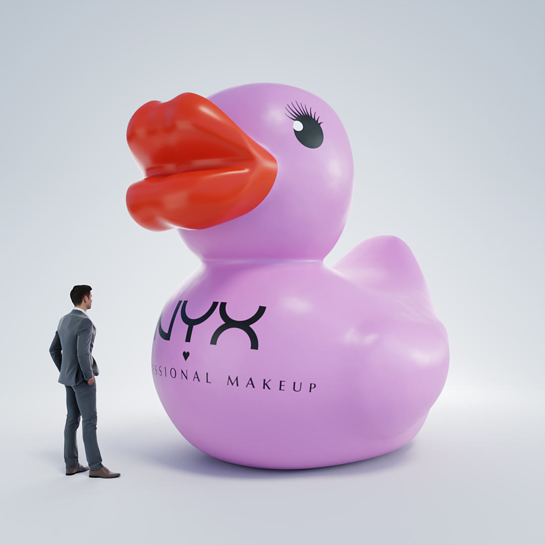 3D mockup af and med store læber til NYX
