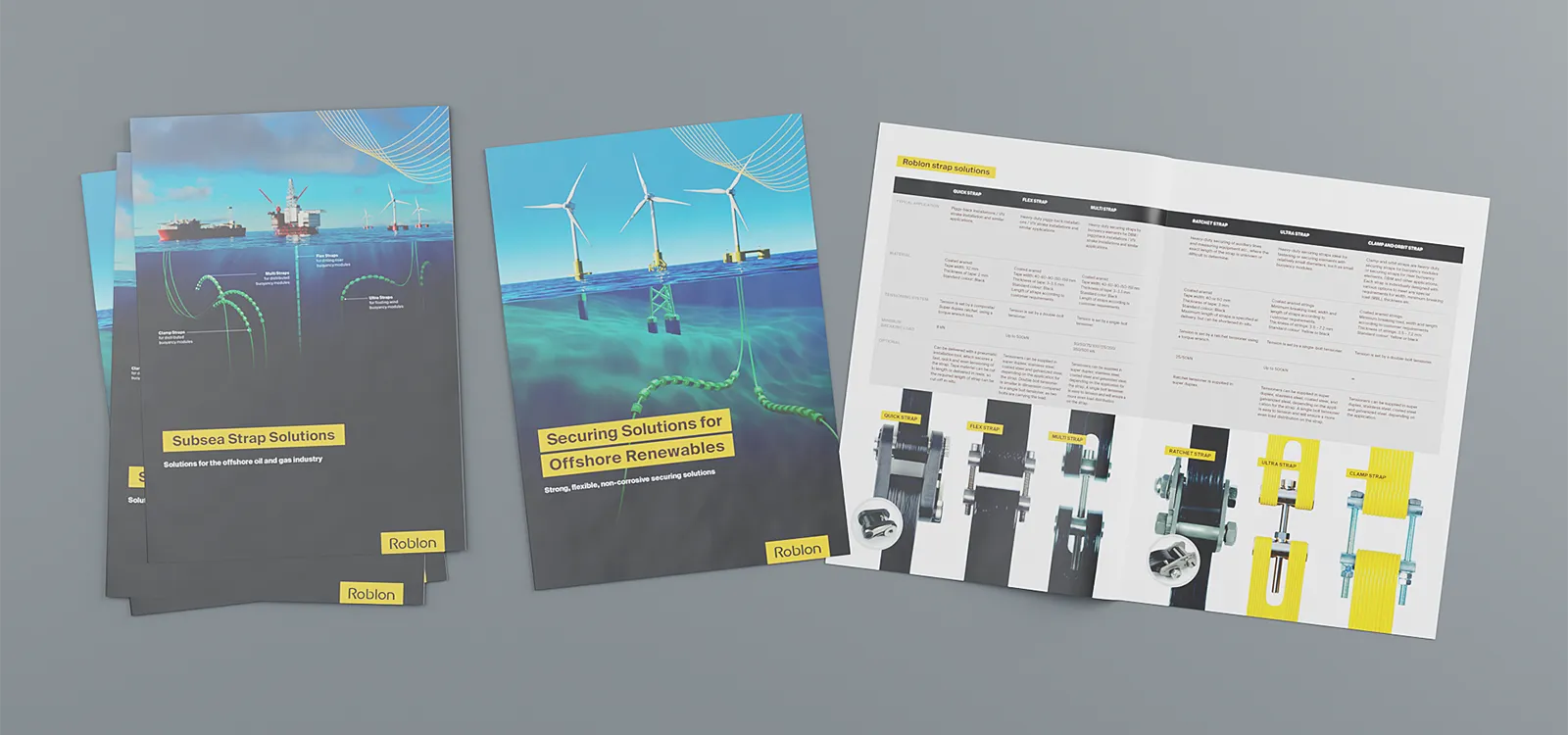 Roblon produkt brochure 3D mockup