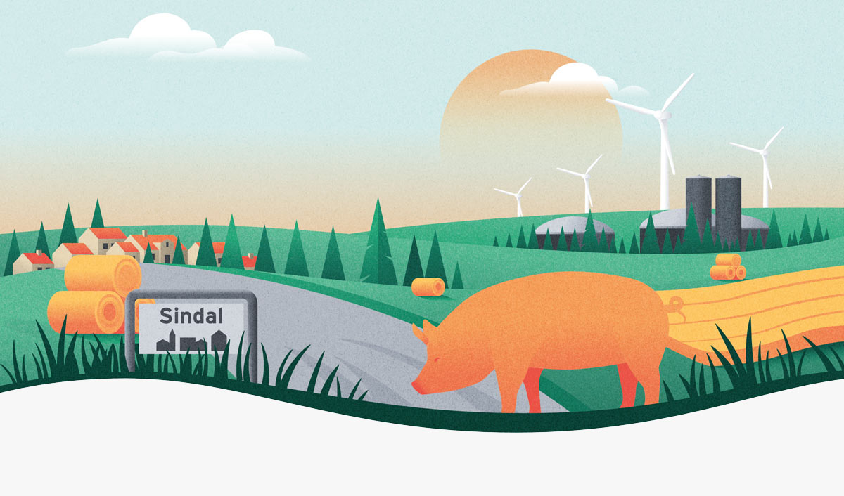 Sindal Biogas anlæg illustration
